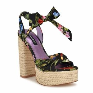 Nine West multi garden platform heels